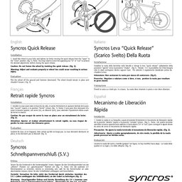 1998 Syncros Quick Release Manual