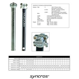 1998 Syncros Seatpost Manual & Spec