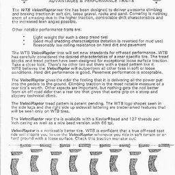 WTB VelociRaptor Info Sheet