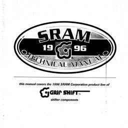 1996 SRAM Gripshift Technical Manual