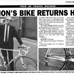1989 Raleigh Laurent Fignon 753 Tour Bike Article