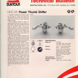1982 SunTour MicroLite Power Thumb Shifter Manual