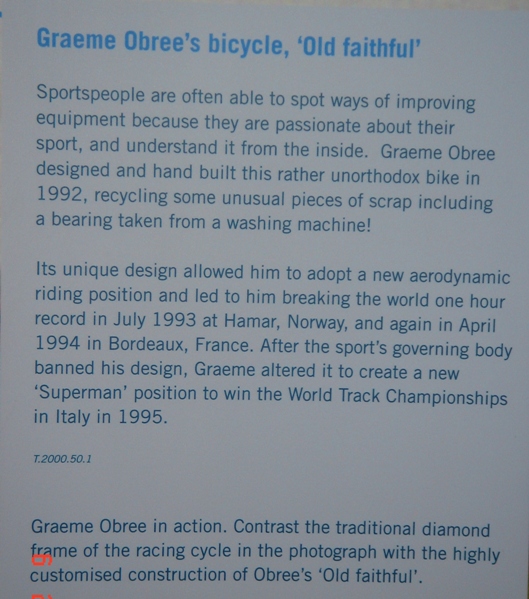 Pics of Graeme Obree's Bike, 'Old Faithful' ..JPG