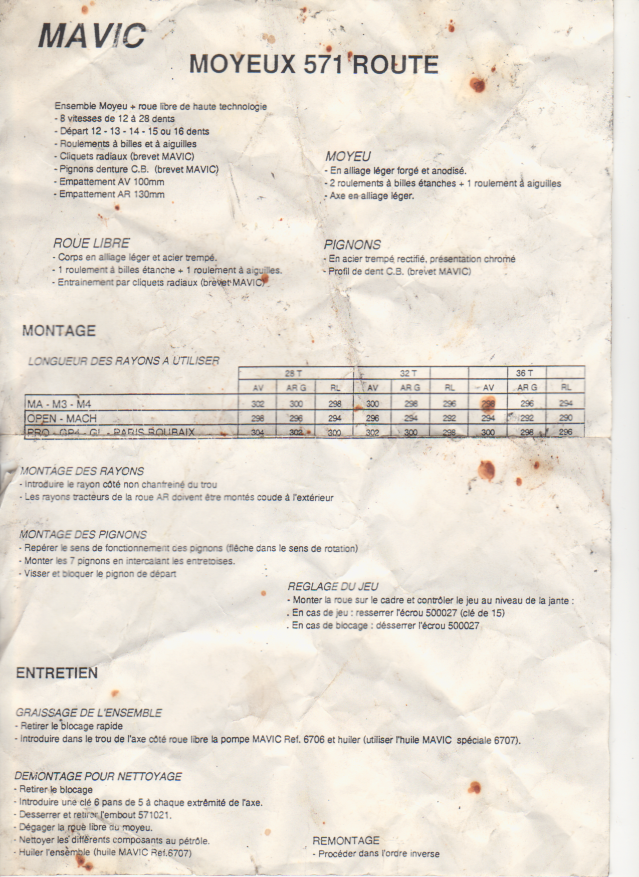 mavic 571 hubs manual