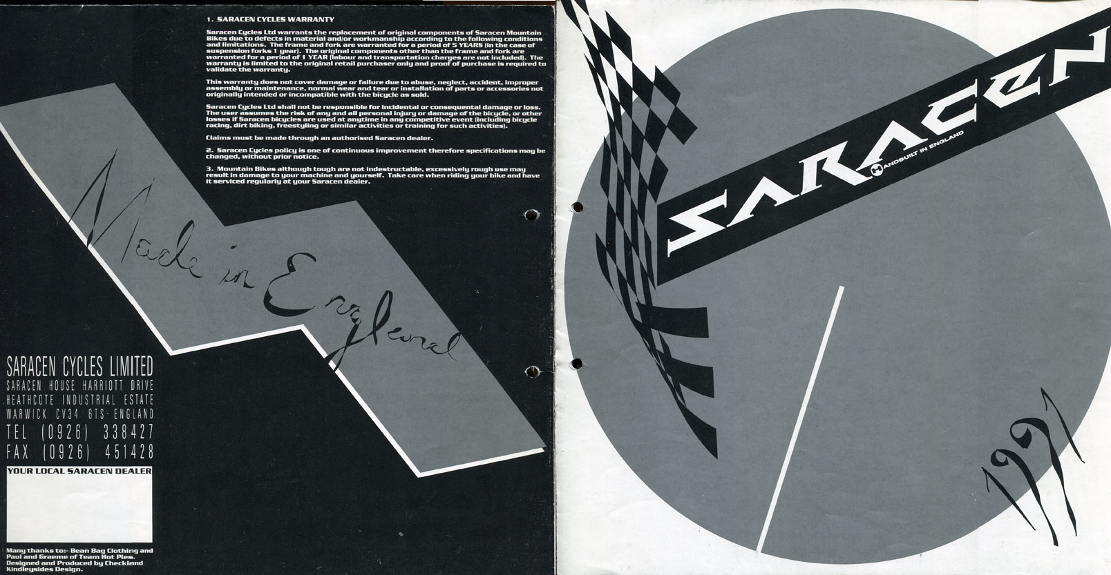 Saracen Catalogue 1991 Cover