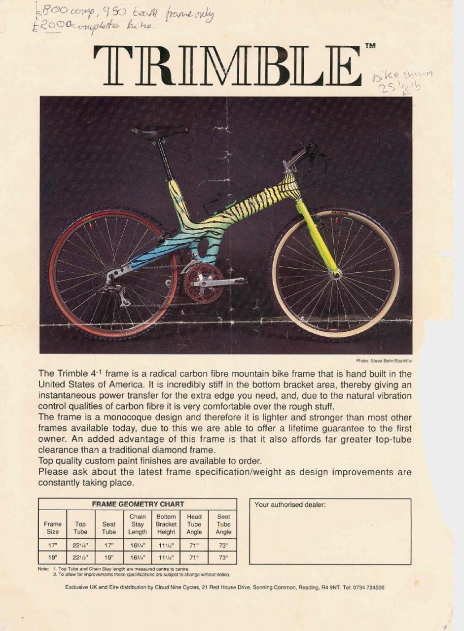 1990 Trimble GB Sales paper