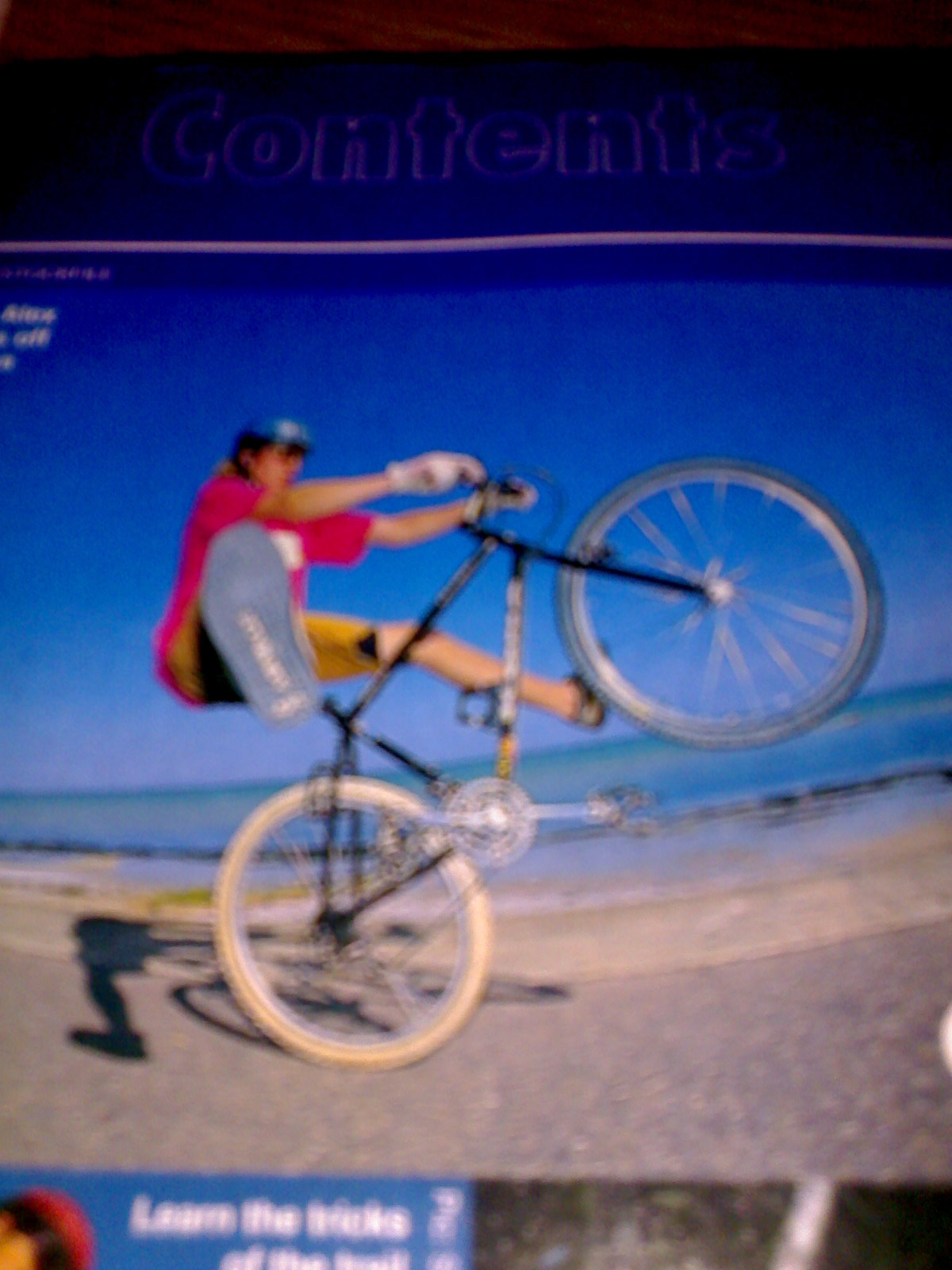 me no foot coaster wheelie! check the single white porc + blue ringles