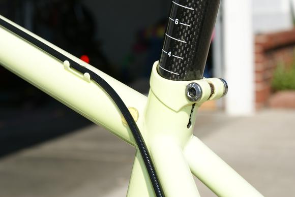 Brazed seat lug and stainless brake guides.
