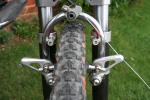 Front brake set-up, behind forks.